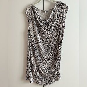 Elegant Black and White Drape Top